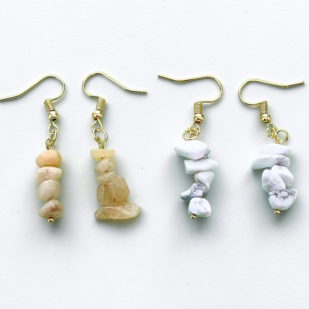 🆕 2 Pairs KIDS Gemstone Earrings-Small